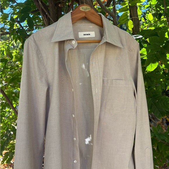 *Brand New* Buck Mason Oatmeal Button-Up Shirt - Picture 1 of 4